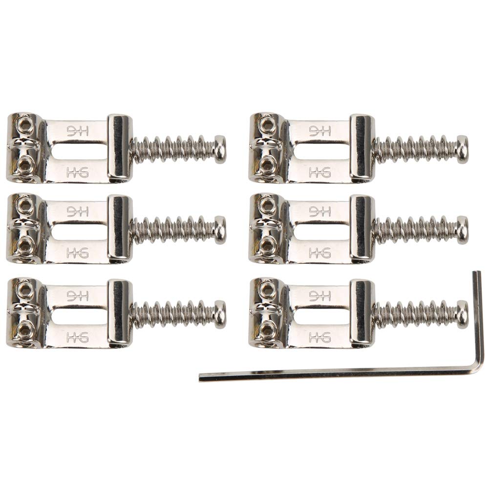 Guitar Saddle, 6PCS Guitar Tremolo Bridge Exquisite Electric Guitar Saddles Copper Zinc Alloy Saddle with Roller Electric Guitar Parts