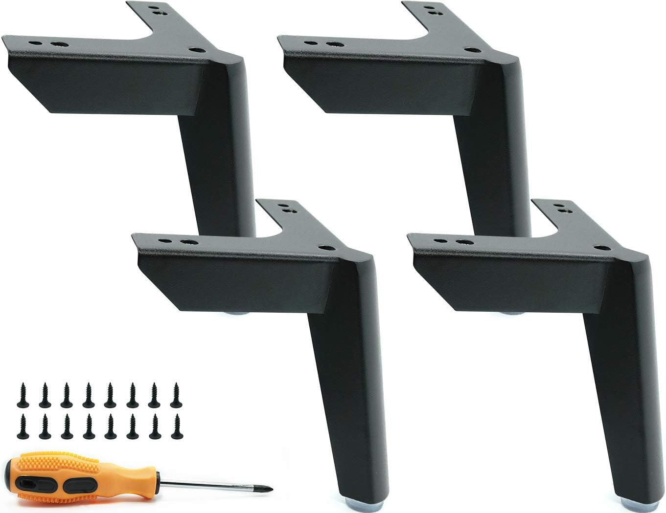 LONGZG 4 pieces of black metal furniture legs, DIY replaceable table legs