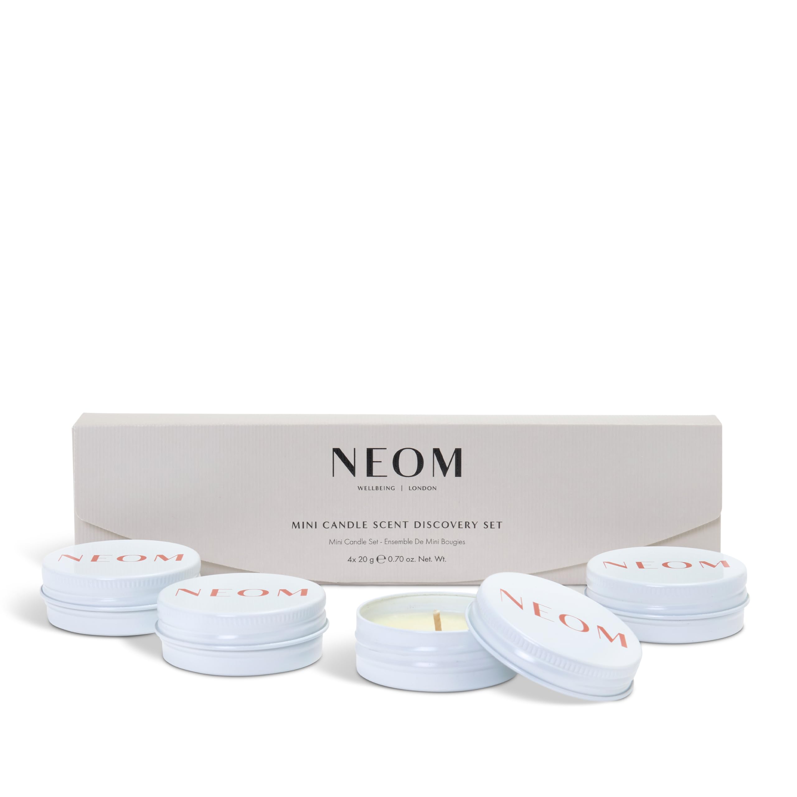 NEOM- Mini Candle Scent Discovery Set | x4 20g Mini Candles | 100% Natural Fragrance