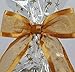 Saybrook Products Gold Stars Cellophane Treat/Party Favor Bags with Twist-Tie Organza Bow. Great for Christmas Holidays.Set of 10 Ready-to-Use, Gusseted 11x5x3 Goodie Bags with Bow. Gold/Clear