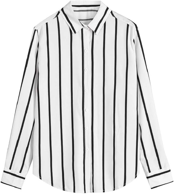 camisa rayada blanco y negro hombre