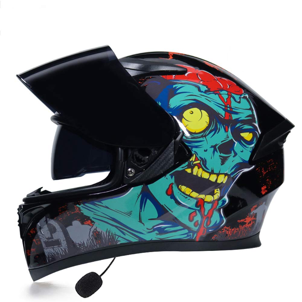 ZHXH Retro Motorcycle Helmet Visor Goggles Off-Road Motorcycle Helmet,14,XL