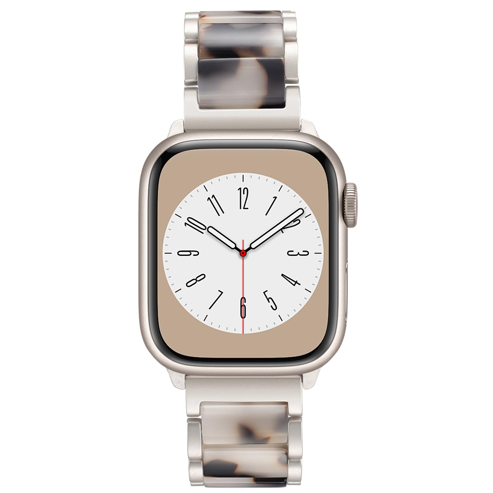 Photo 1 of V-MORO Compatible with Apple Watch Band 41mm 42mm 40mm 38mm Series 10/9/8 Fashion Strap Women,Stainless Steel Resin Band Bracelet Replacement for iWatch Ultra/SE/7/6/5/4/3/2/1-Black Floral+Starlight