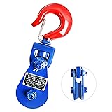 WULAZMU Snatch Block with Hook, 2 Ton 3" Sheave Fit