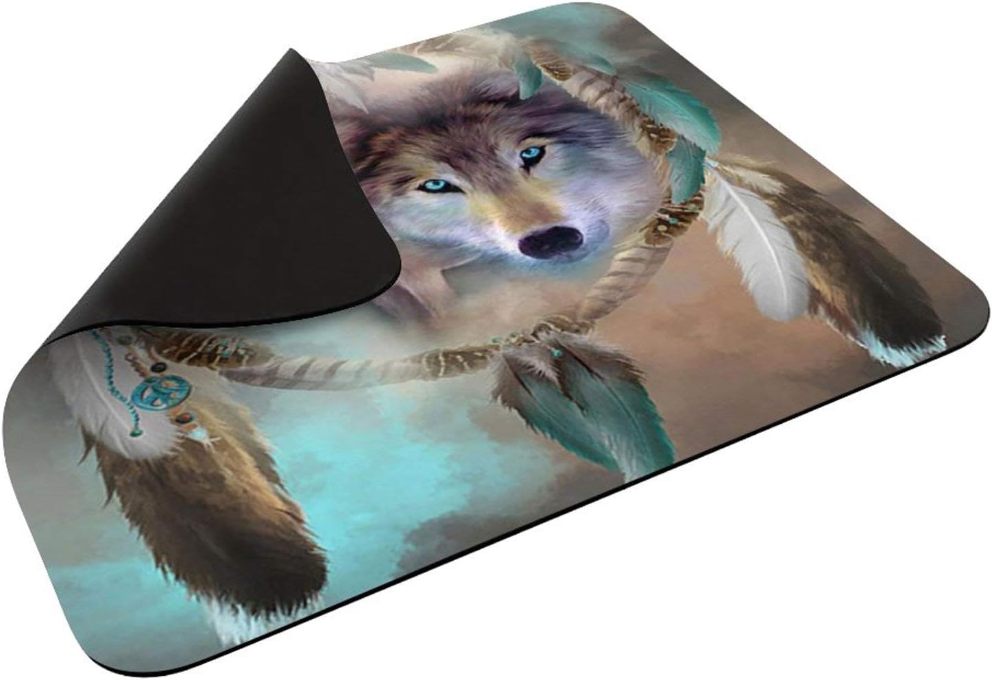 Yeuss Rectangular Non-Slip Mousepad Best Cool Wolf Dream Catcher Gaming Mouse mat pad 200mm x 240mm - Image 3
