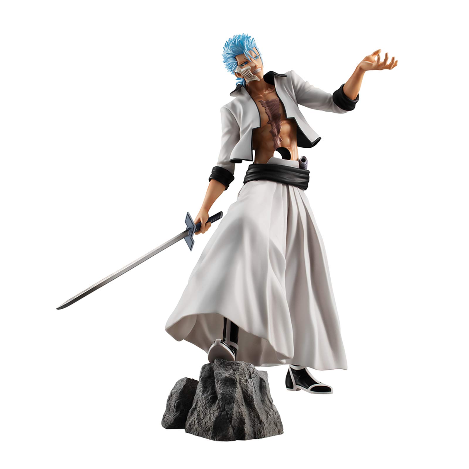 KLMB Action Figures, Bleach Grimmjow Jaggerjack Toy Model Statue, 25Cm Handmade PVC Environmental Pr
