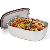 NestDin 1.5L Electric Lunch Box Inner Container with Lid, Compatible 1.5L, Removable Replacement Food Container, 304 Stainless Steel Tray, Dishwasher Safe