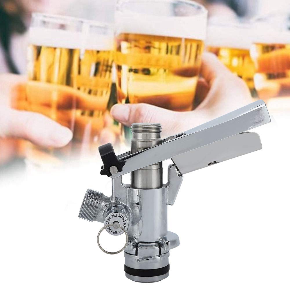 U Type Keg Coupler, G5/8 Coupler Beer Dispenser, Stainless Steel Beer Keg Coupler, Beer Faucet Dispenser Accessory for Home Bar Restaurant