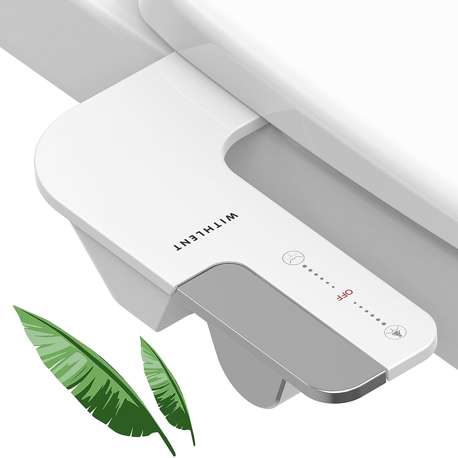 Bidet Attachment for Toilet UK - WITHLENT Non-Electric Cold Water Bidet Toilet Attachment Adjustable Water Pressure Dual nozzles Front Wash Back Wash Bidet with Brass Inlet (Silver)