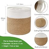 tenn well 20cm Plant Pot with Liner Cotton Indoor Planter Woven Basket view 3