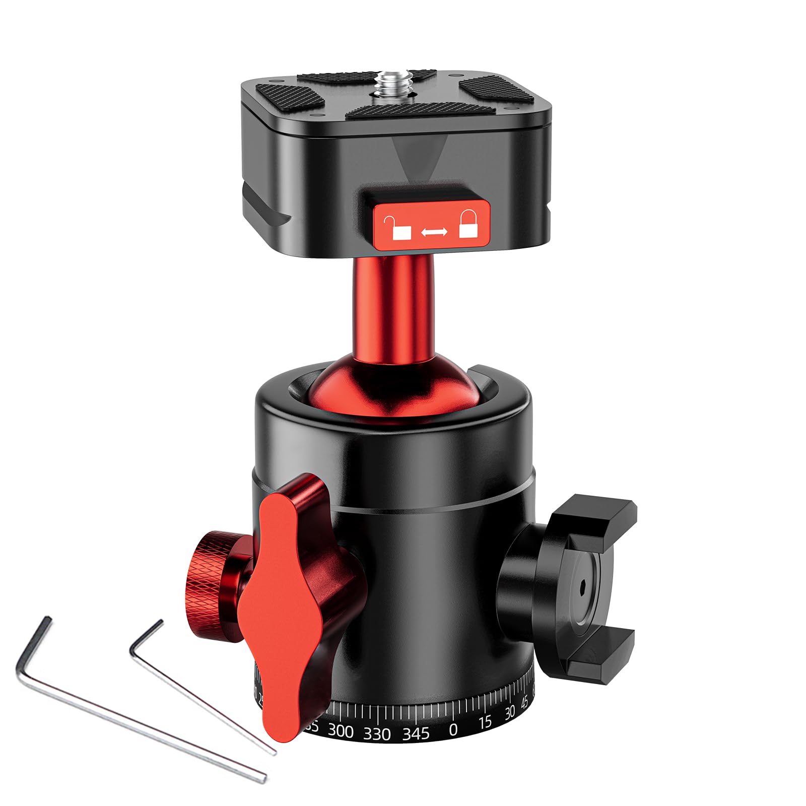 EMART Ball Head with Claw Four Sided Super Quick Release Design, Professional Metal 360° Rotating Panoramic Ball Head with Cold Shoe, Max Load 62lbs/28kg, for Tripod,Monopod,Slider,DSLR Camera