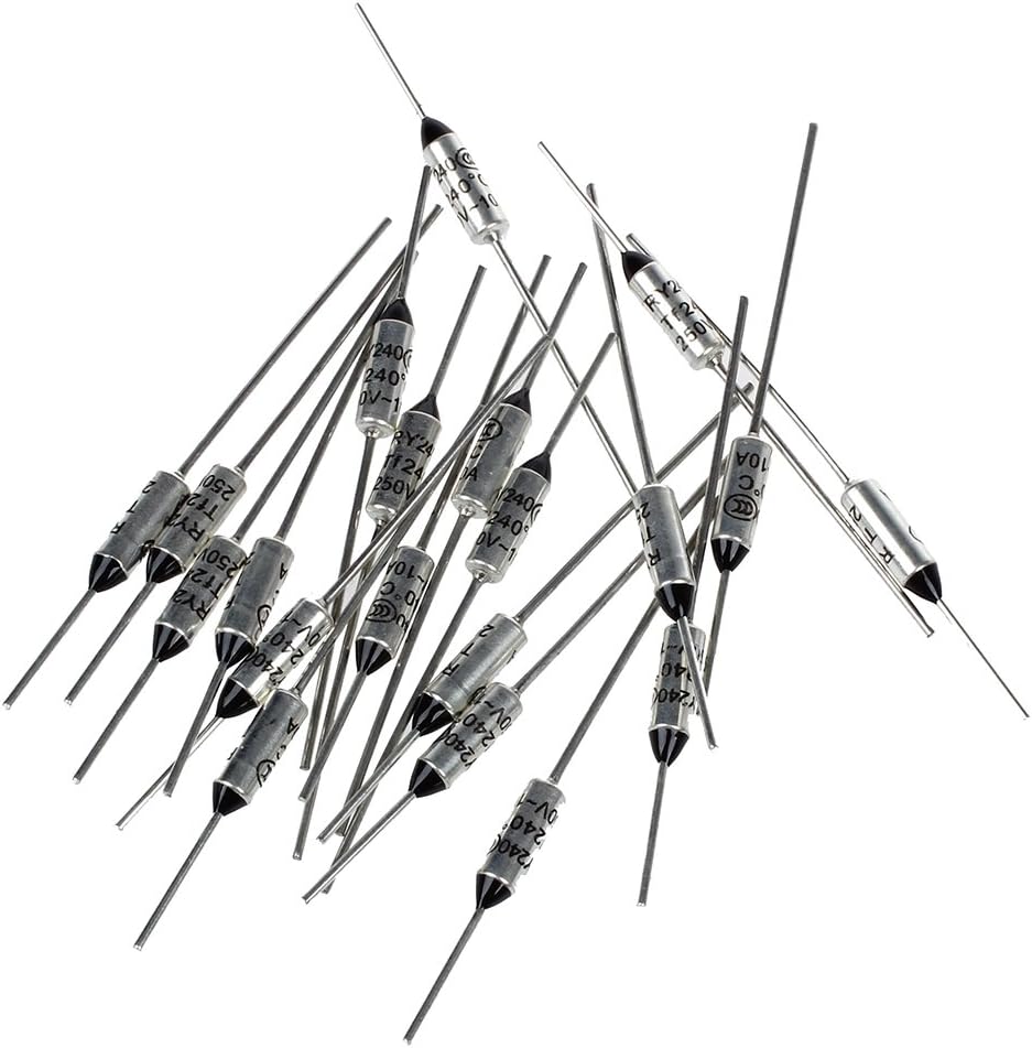 SODIAL(R) 20 Pcs TF 240 Celsius Circuit Cut Off Thermal Fuse 250V 10A