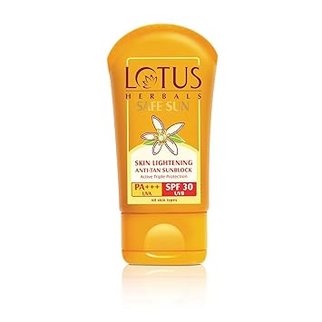 Lotus Herbals Safe Sun Skin Lightening Anti-Tan Sunblock Spf 30, 50g
