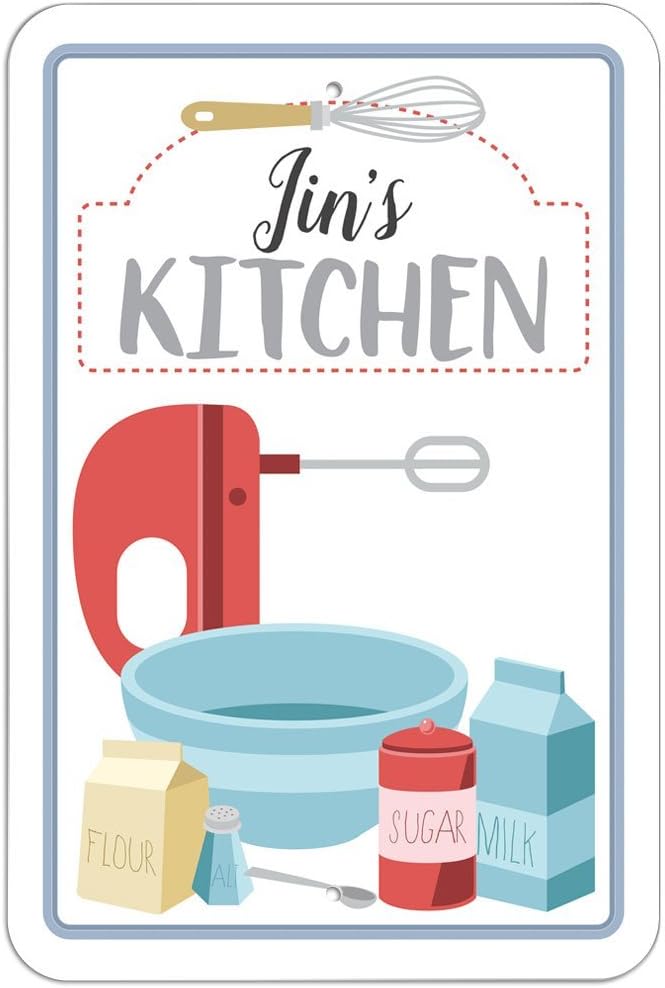 Jin S Kitchen Sign 6 X 9 15 3cm X 22 9cm Amazon Co Uk Kitchen Home