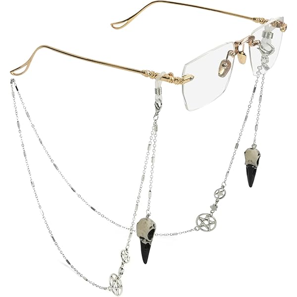 DS. DISTINCTIVE STYLE Gothic Brillenketten 2 Stück - Metallic-Ketten Mit Anhängern Für Damen