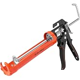 ValueMax Caulk Gun, 9 Inch Silicone Sealant Caulking Gun No Drip | Trigger Comfort Grip, Iron Smooth Rod, Ideal for Tiles, Window Joints, Toliet Bottom Seals, Sink Sides, 8:1 Thrust Ratio