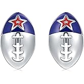 925 Sterling Silver Football Soccer Ball Stud Earrings Sports Earrings Jewelry for Women
