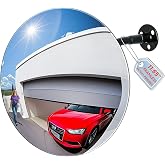 11.65 Inch Frameless 1.8mm Thick Acrylic Convex Mirror - Adjustable Wide Angle View Indoor Security Mirror for Garage Parking Warehouse Office and Corner Security Traffic