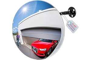 ONSOGI 11.65 Inch Frameless 1.8mm Thick Acrylic Convex Mirror - Adjustable Wide Angle View Indoor Security Mirror for Garage Parking Warehouse Office and Corner Security Traffic