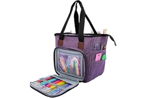 SumDirect Yarn Bag, Knitting Organizer Tote Bag Portable Storage Bag for Yarns, Carrying Projects, Knitting Needles, Crochet 