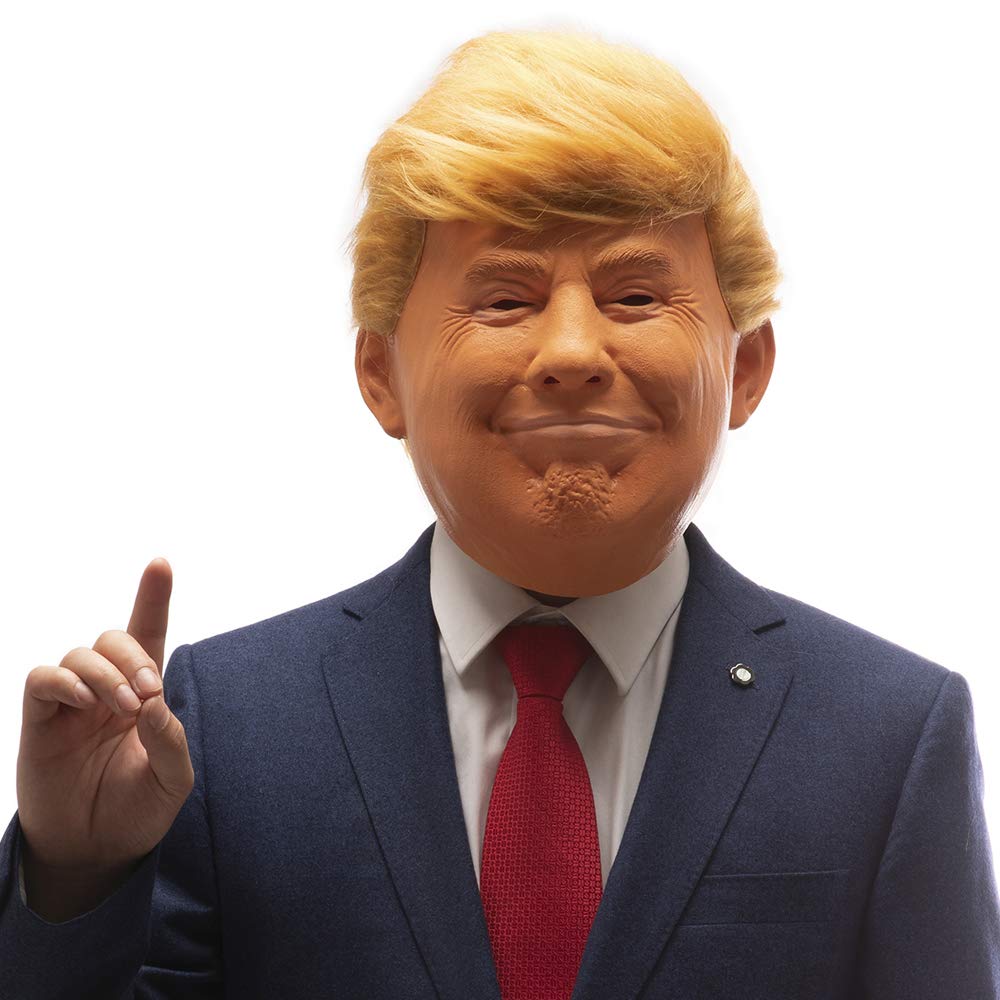 PartyHop Donald Trump Latex Mask American US President Politician Celebrity Famous People Human Realistic Head Masks Fancy Dress Costume for Halloween Party Carnival Parade