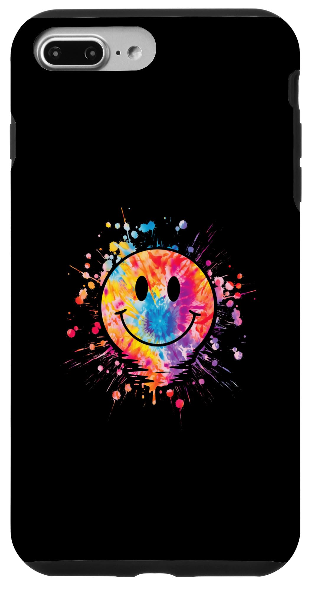 iPhone 7 Plus/8 Plus Retro Happy Face Rainbow Tie Dye Splatter 70s Peace Smile Case