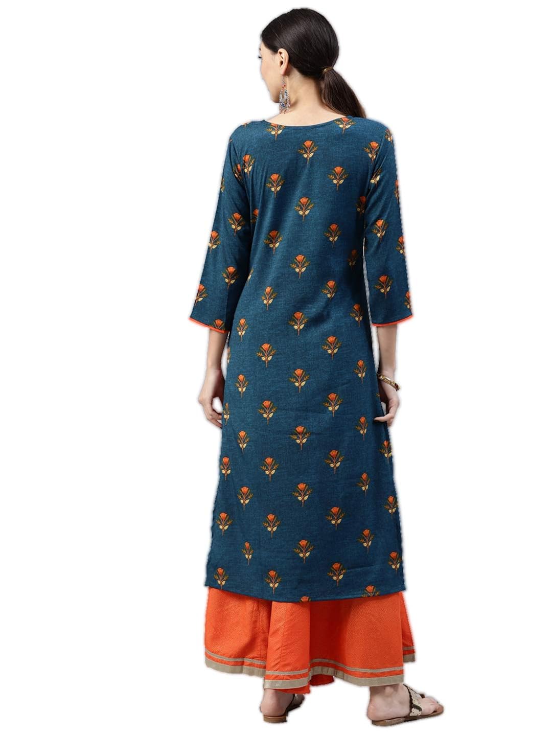 vaamsi crepe digital printed kurti(vpk1532_blue_free size)