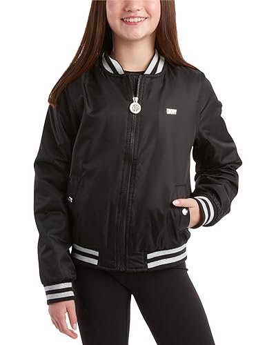 Casual Black Windbreaker Girls DKNY Girls' Cozy Reversible Faux