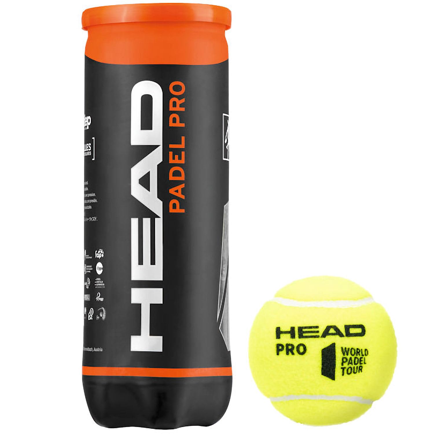 HEAD Pro Paddle Ball Container, Yellow, One Size