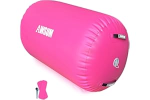 AWSUM Air Roller Gymnastics Barrel Inflatable Tumbling Mat Back Handspring Trainer for Octagon Mat Gym Home Gymnastics Equipment 1PCS，No Electric Pump