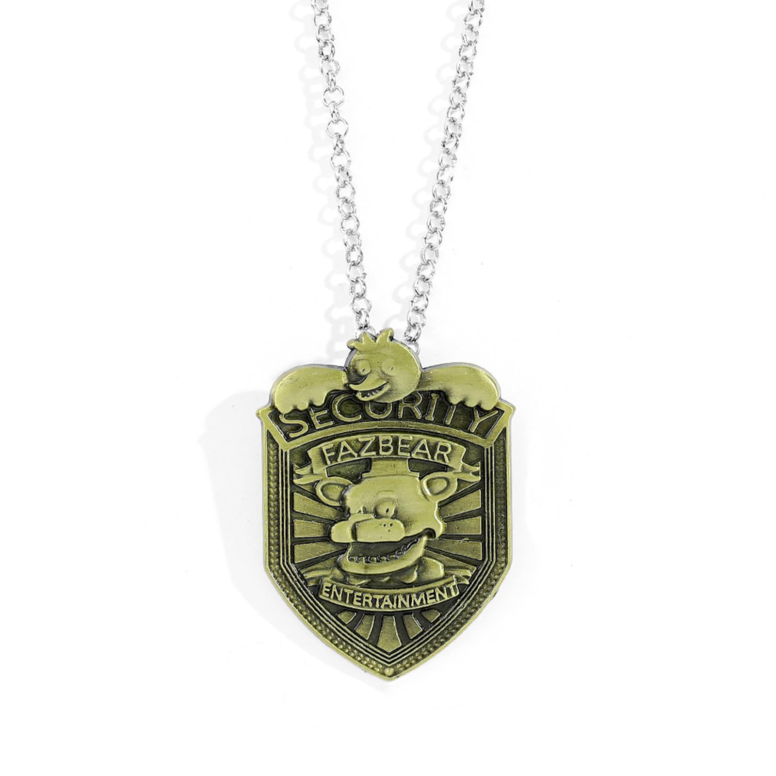 GAUEIOUR FNAF Badge FNAF Necklace,Toy Bear Necklace,Horror Game Character Peripheral Necklaces,Game Themed Decorative Halloween Necklaces