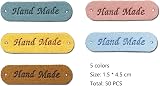 Borsgye 50PCS PU Leather Tags Handmade Embossed Labels for Crafts view 5