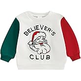 Lucikamy Toddler Baby Boy Girl Christmas Sweatshirt Letter Print Long Sleeve Crewneck Pullover Top Fall Winter Clothes