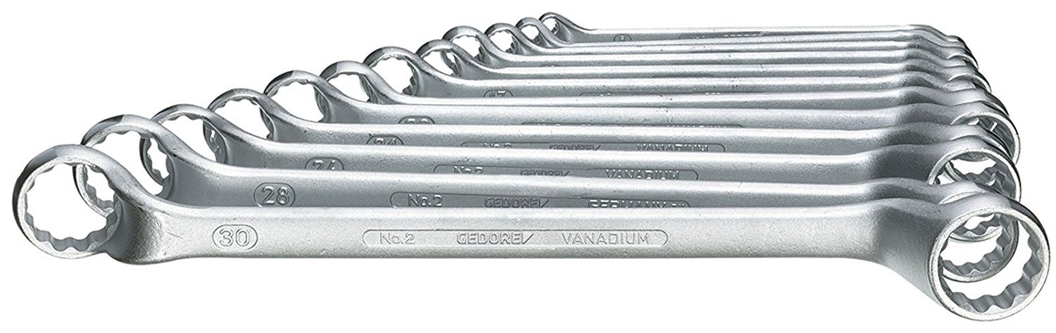 GEDORE 1.2208 Double Ring Spanner Set 12 Piece DIN838 SW6x7-30x32 mm GEDORE ISO3318/1085