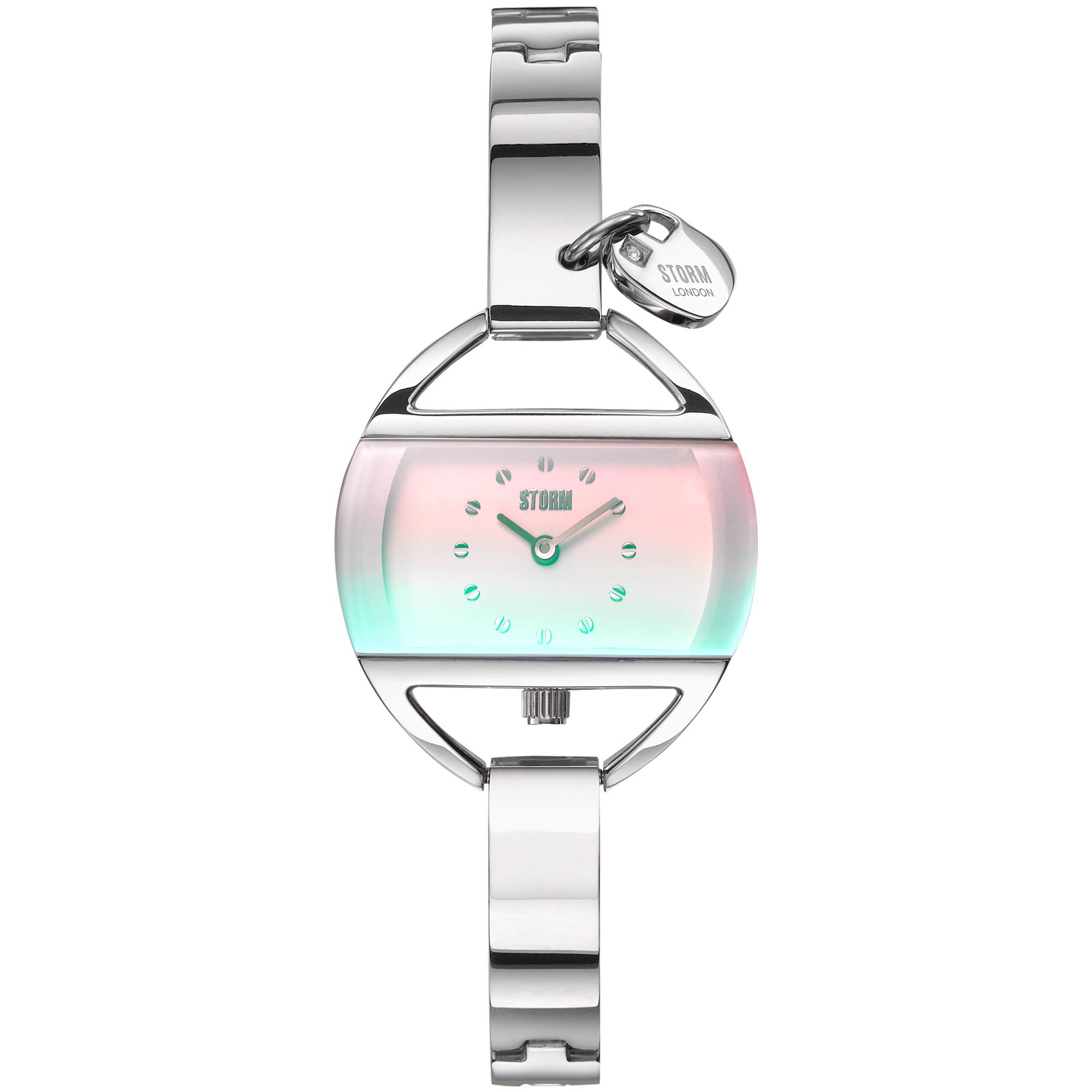 STORM Temptress Charm Lazer Pink Women's Watch with Unique Curved dial, Heart Charm and easilink Fastening — image 1