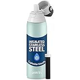 Brita Stainless Steel Premium Filtering Water Bottle, BPA-Free, Reusable, Insulated, Replaces 300 Plastic Water Bottles, Filter Lasts 2 Months or 40 Gallons, Includes 1 Filter, Glacier - 20 oz