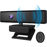 ROTOPATA 3-in-1 Full HD 1080P Conference Webcam with Speaker and 4 Mics | USB Web Cam With 90&deg; FOV, Magnet Privacy Cover, 3W Speaker, Plug &amp; Play, Computer Camera for Streaming Video laptop desktop