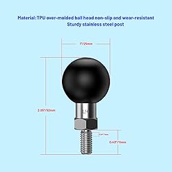 1 inch Ball Mount Threaded Bolt 1/4-20 Compatible