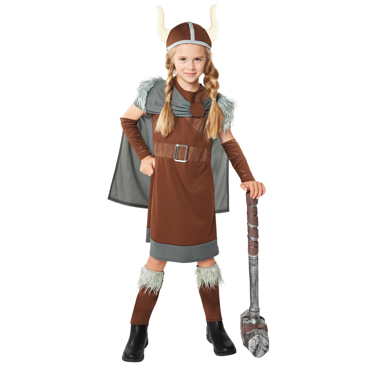 Amscan 9916893 - Girls World Book Day Viking Warrior Queen Kids Fancy Dress Costume Age: 3-4yrs