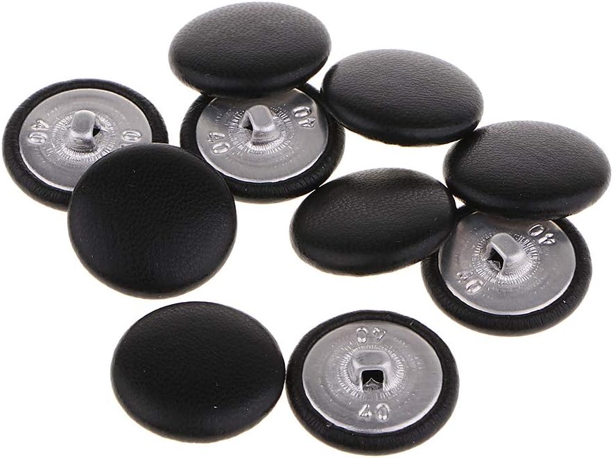 menolana 10Pcs Faux Leather Covered Buttons Upholstery