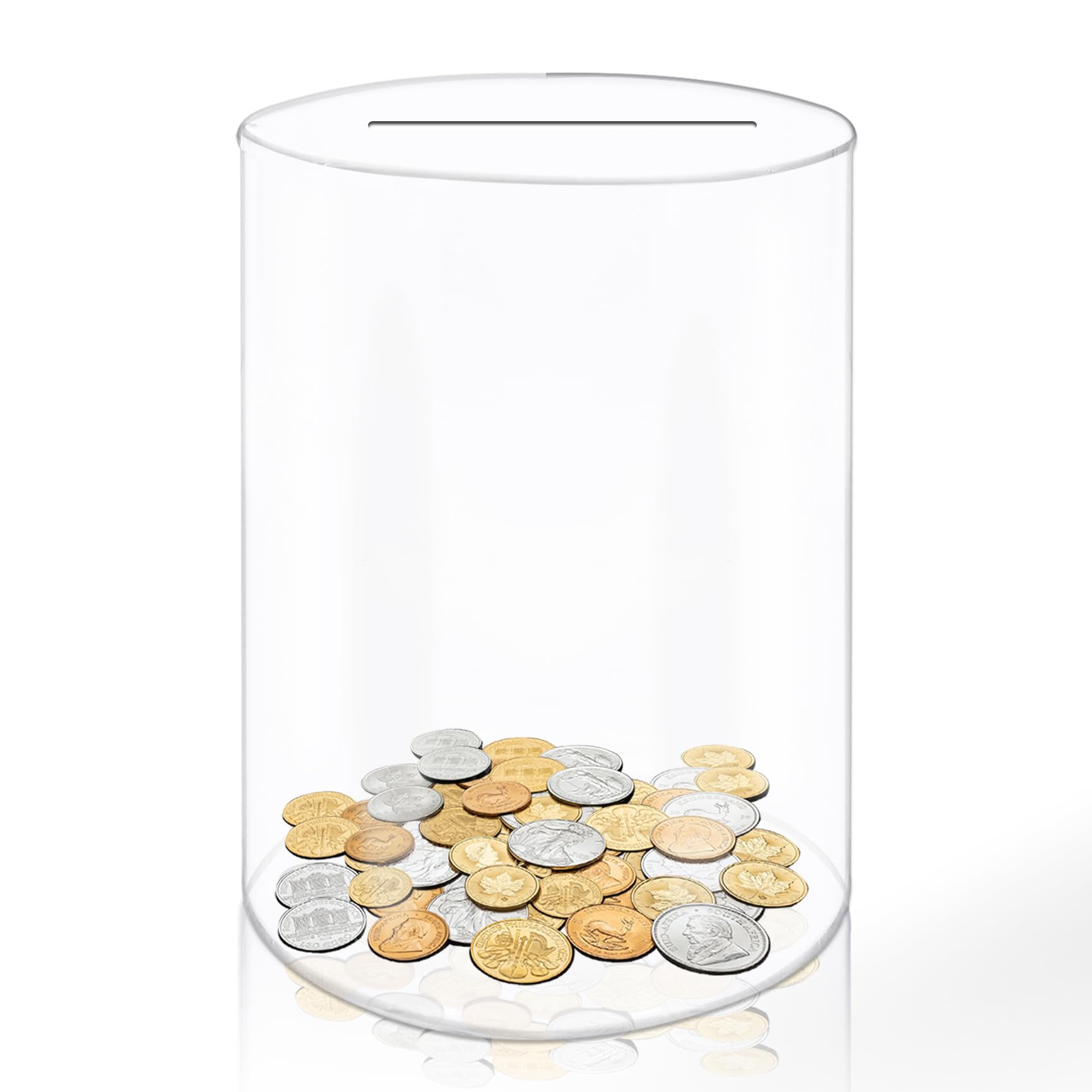 Acrylic Piggy Bank, Transparent Money Box Break to Open, for Saving Cash or Coins