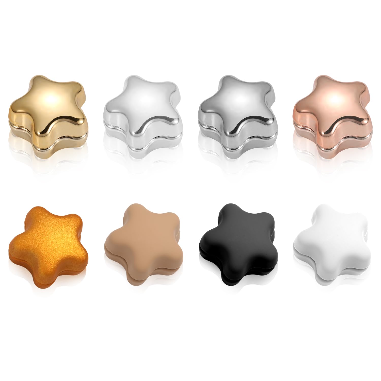 8PCS Hijab Magnetic Pins, Multi-Purpose Strong Magnetic Hijab Pins Scarf Magnetic Clasp Pinless Brooch Magnetic Hijab Pins for Women Hijabs Scarves Clothes, Star Magnets