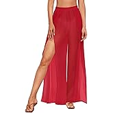 Cover Up Pants Swimwear Women High Split See Through Swimsuit Bikini Bottom Coverup Pants