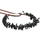 KorViSHOW Black Fairy Flower Crown - Handmade Gothic Floral Headpiece Floral Elf Flower Hair Accessories for Women Girls Renaissance Renfaire Halloween Cosplay Fantasy Photo Shoot