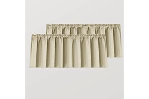 Mrs.Naturall Biscotti Beige Valances for Windows 36x16 Inches Long
