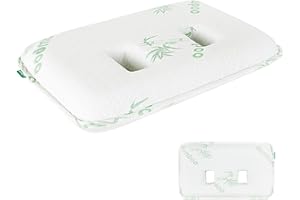 ibigbean Ear Pillow - Memory Foam Piercing Pillow with Hole for Ear Pain Relief | Ear Piercing Protection - Ear Hole Pillow for More Comfortable Side Sleeping (2 Ear Holes - 26''L x 15''W x 4''H)