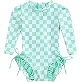 MAYUMMPY Toddler Baby Girls Bikini Beach Swimwear Zipper Swimsuit UPF 50+ Rash Guard One Piece Long Sleeve Bathing Suit