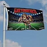 Rekkis San Francisco City Football Sport Fans Flag 3x5Feet Forever Faithful Flag Banner with 2 Brass Grommets Garden Party Wall Decor (Black)