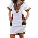 Womens African Attir Bohemian Dashiki Traditional Tribal Vintage Ethnic Midi Dresses