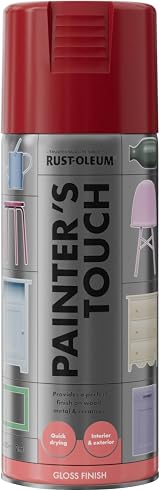 Rust-Oleum Painter's Touch Cherry Red Gloss 400ml Spray Paint Aerosol view 7